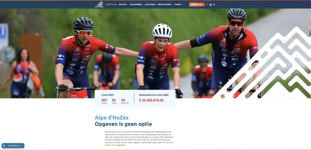 Website van Alpe d’HuZes