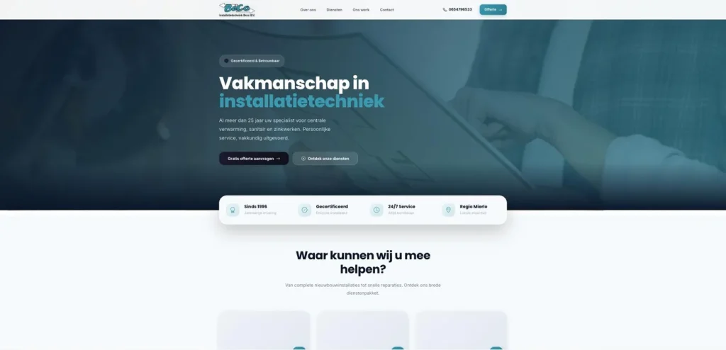 Website van Beco Installatietechniek