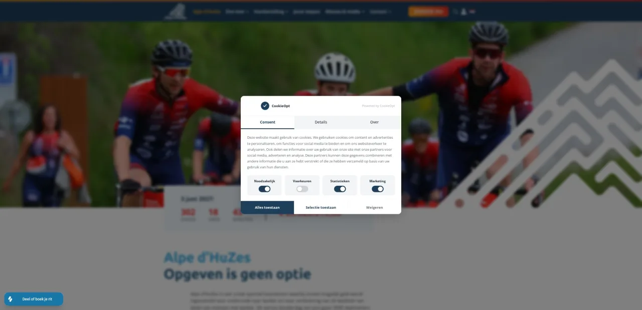 Website van Alpe d’HuZes