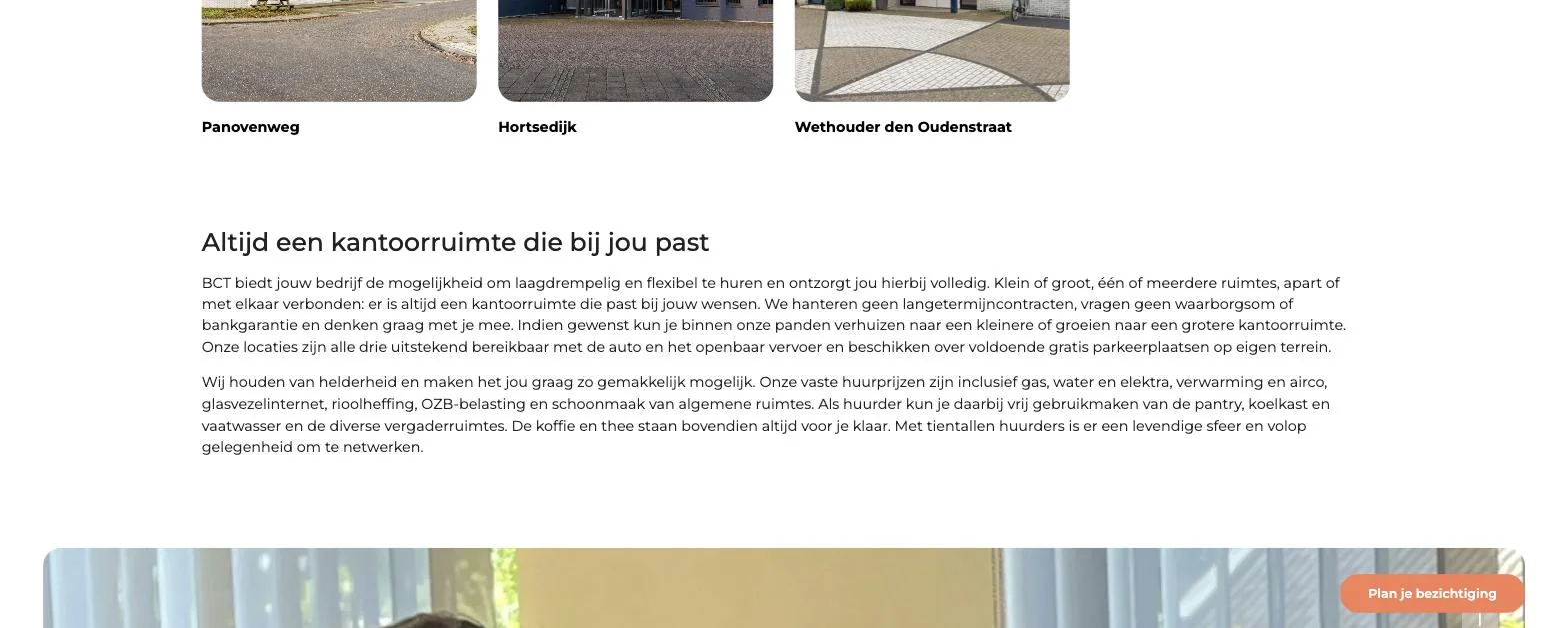 Scherm uit het project BCT Helmond