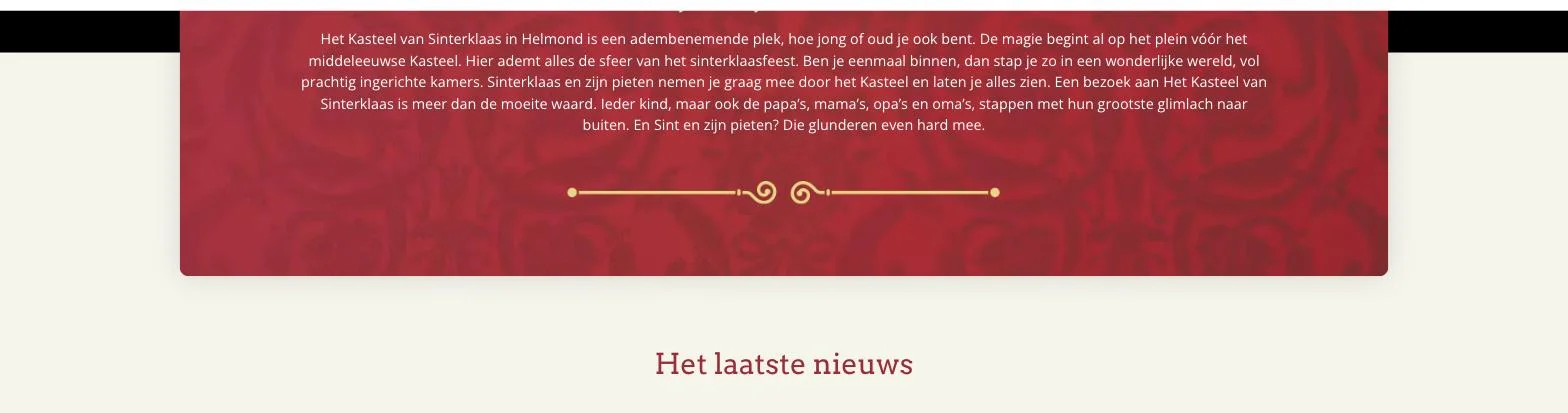 Scherm uit het project Het Kasteel van Sinterklaas