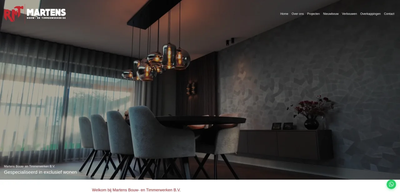Website van Martens Bouw en Timmerwerken