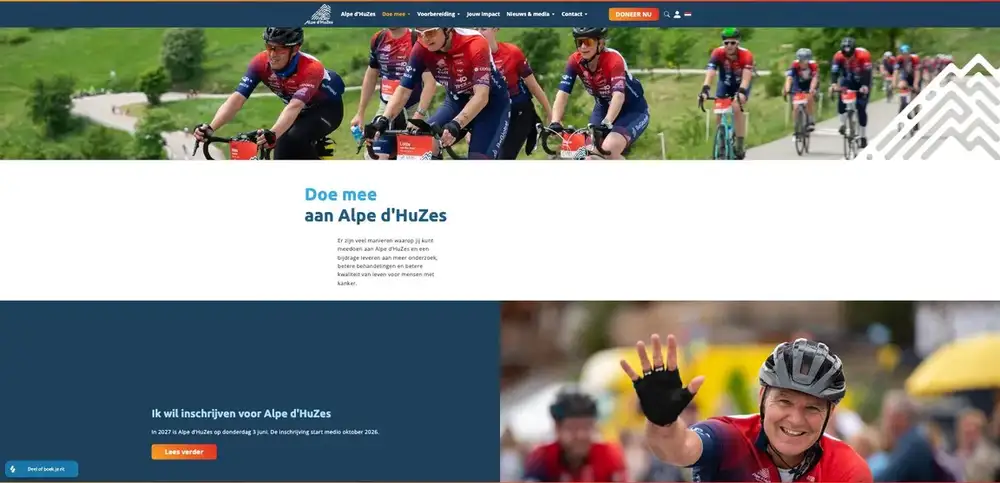 Scherm uit het project Alpe d’HuZes