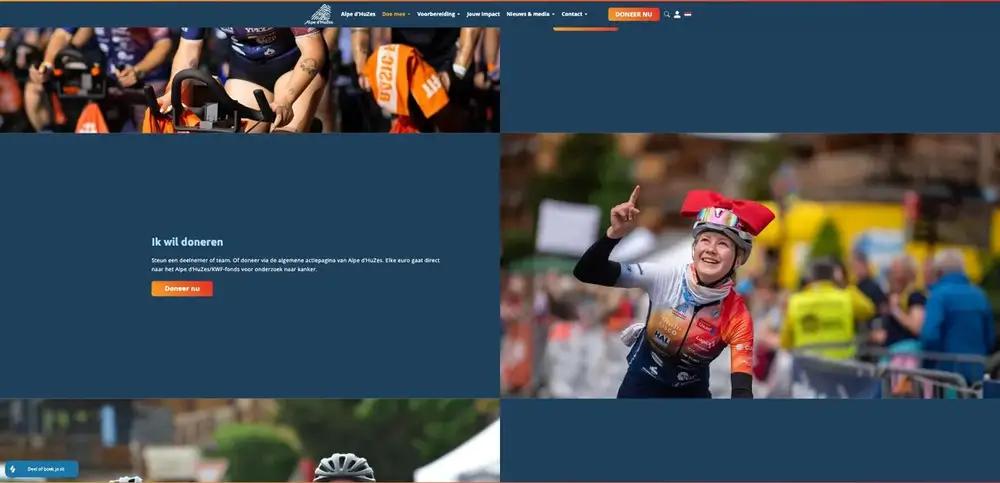 Scherm uit het project Alpe d’HuZes
