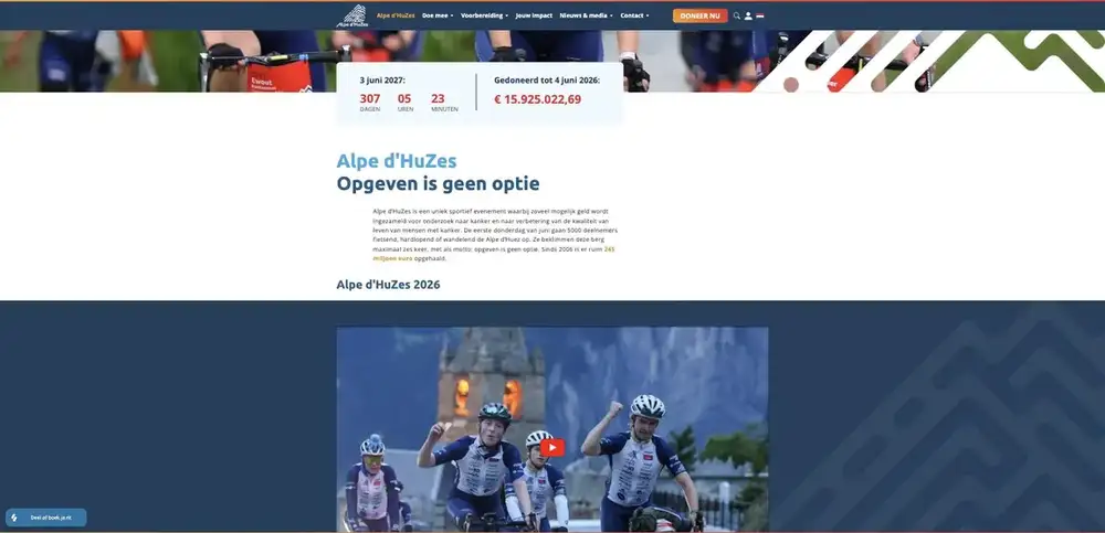 Scherm uit het project Alpe d’HuZes
