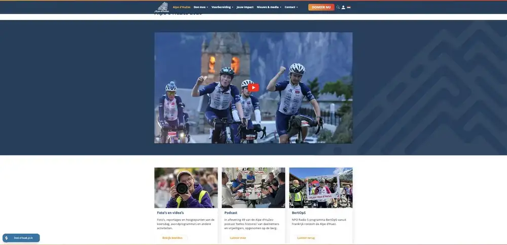 Scherm uit het project Alpe d’HuZes