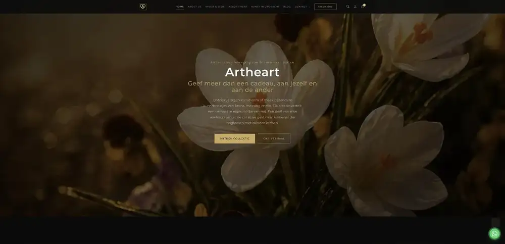 Scherm uit het project Artheart