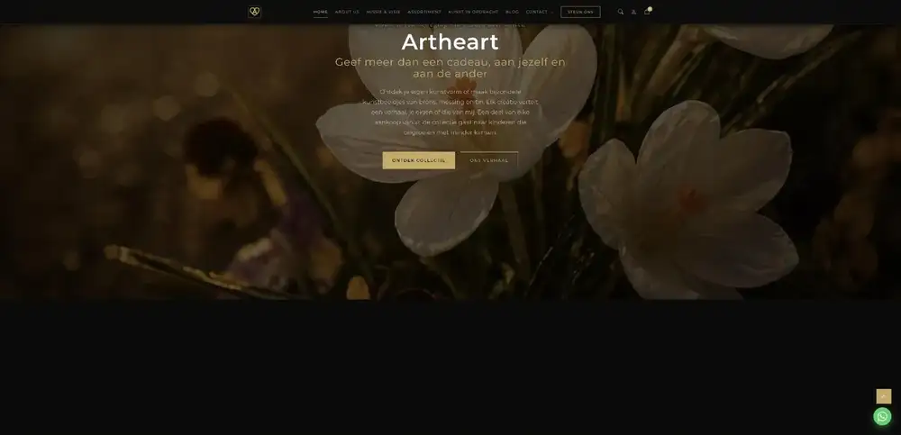 Scherm uit het project Artheart