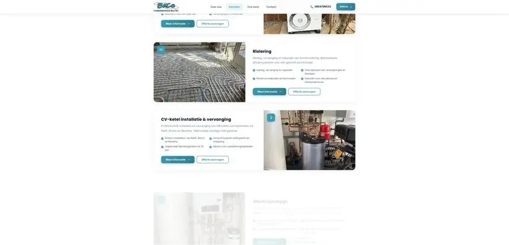 Scherm uit het project Beco Installatietechniek