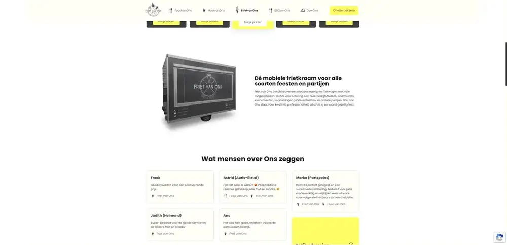 Scherm uit het project Feest van Ons