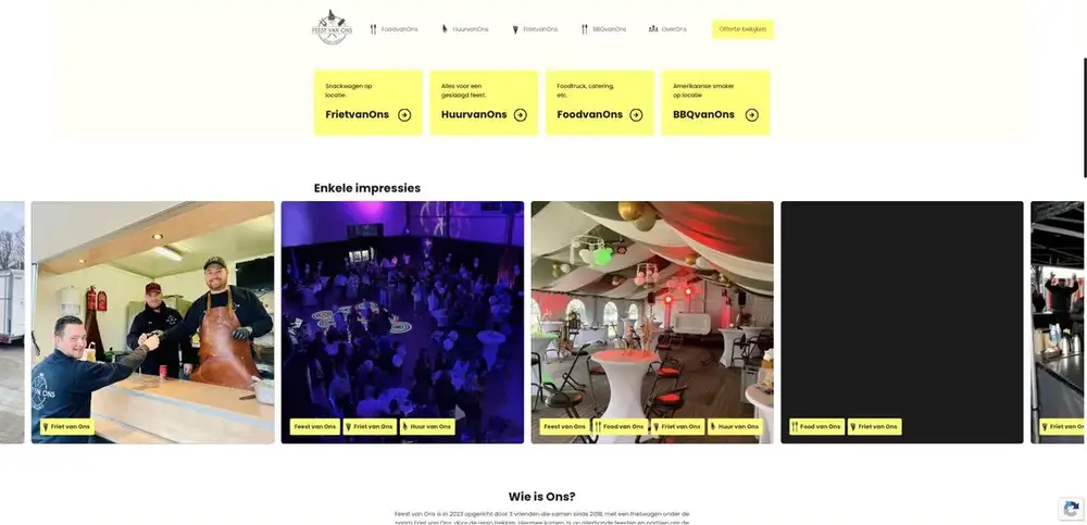 Scherm uit het project Feest van Ons
