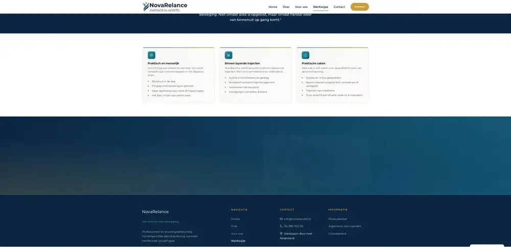 Scherm uit het project NovaRelance