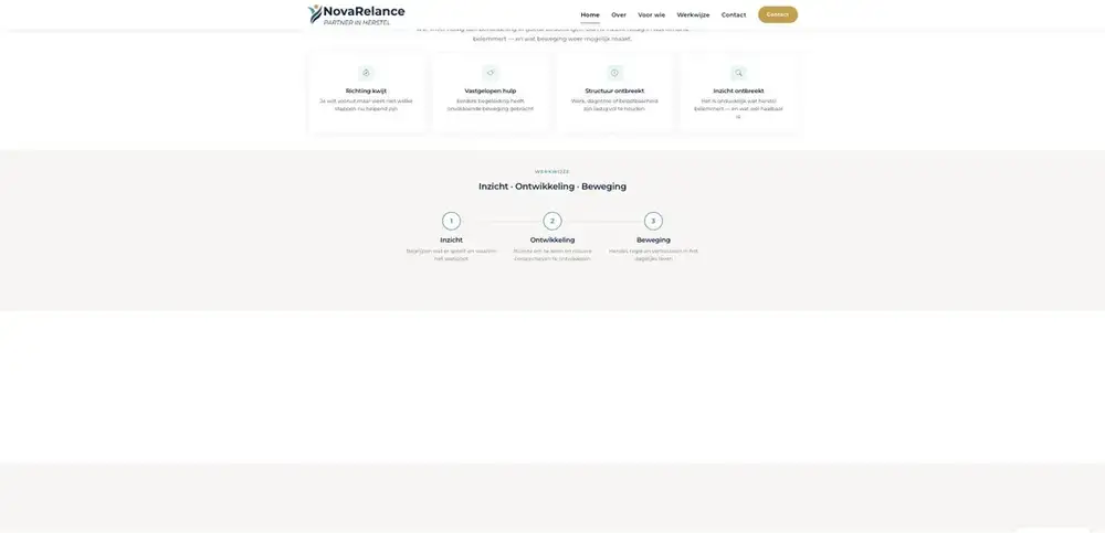 Scherm uit het project NovaRelance